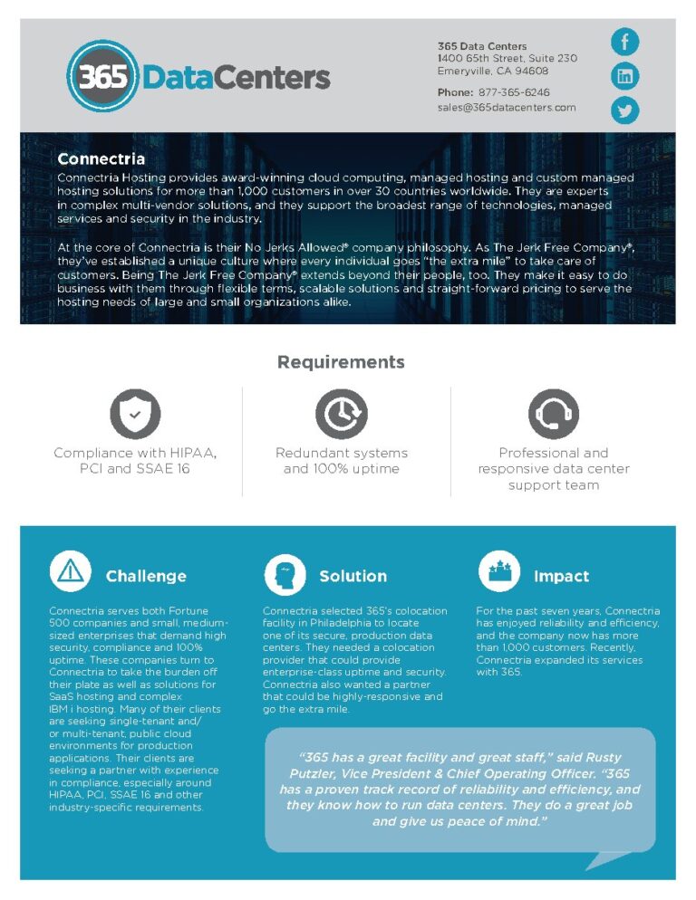 Connectria case study — document cover