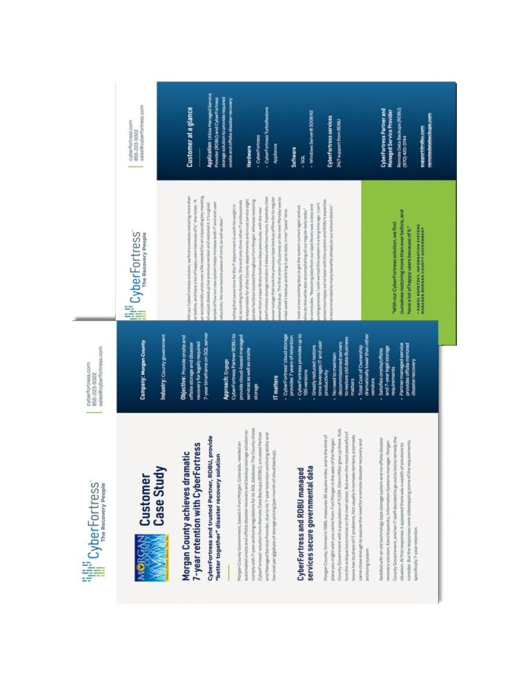 Morgan County case study — document cover