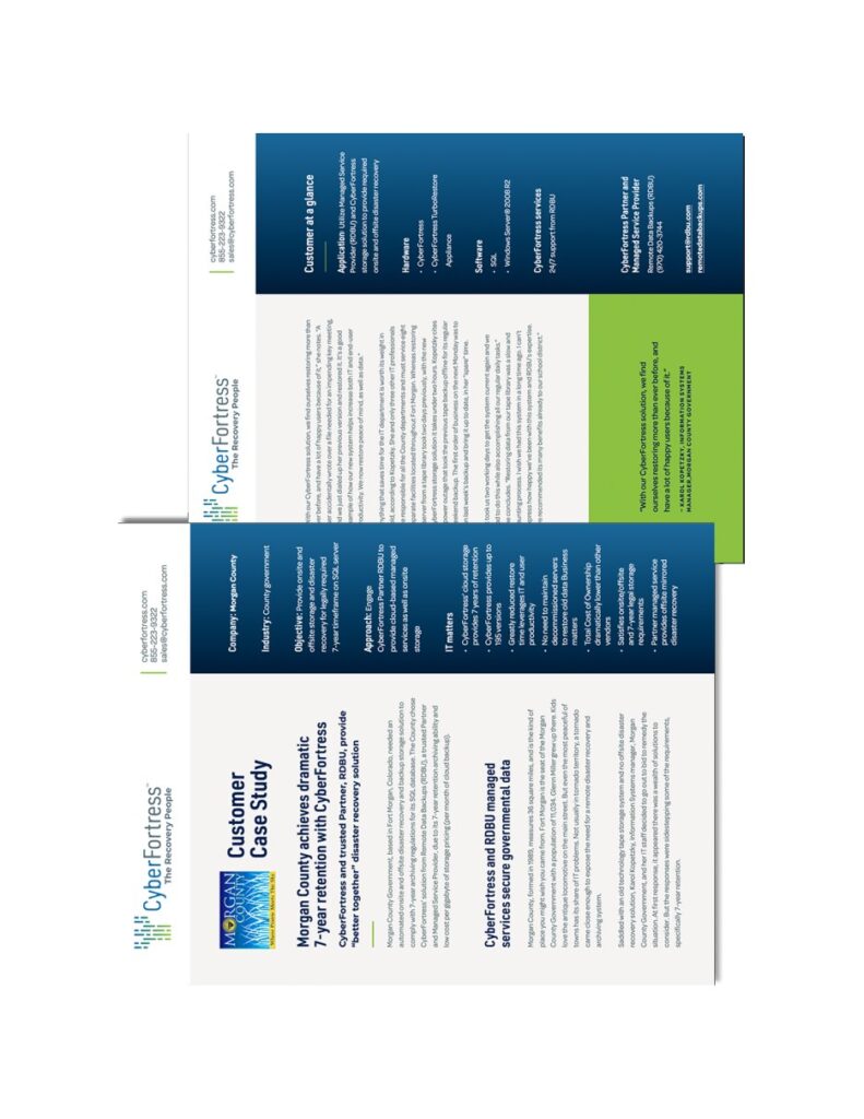Morgan County case study — document cover