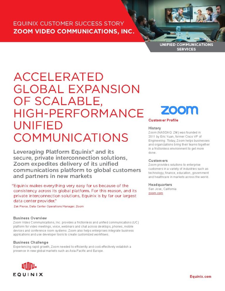 Zoom Video Communications, Inc. case study — document cover