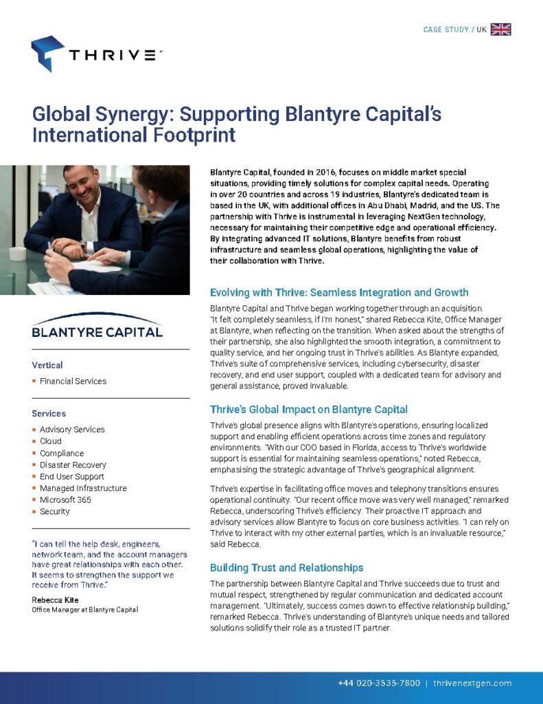 Blantyre Capital case study — document cover