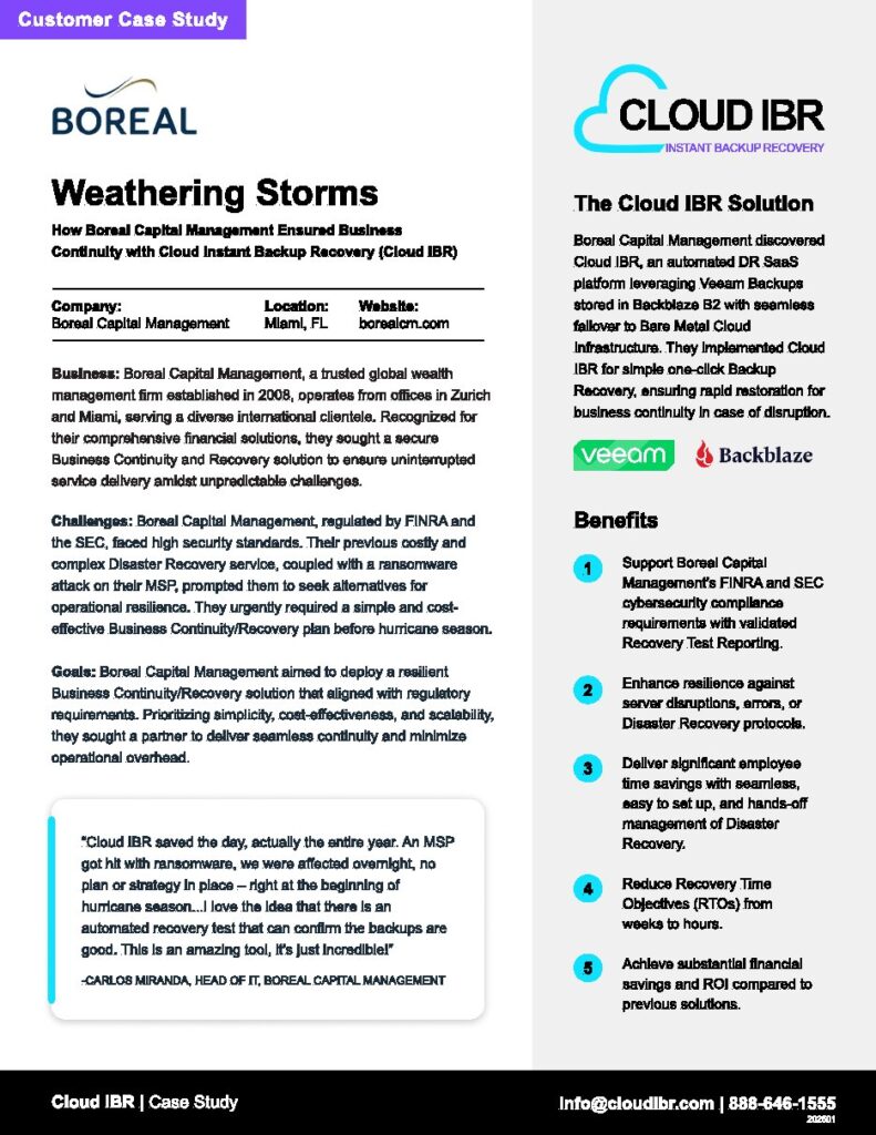 Boreal Capital Management case study — document cover