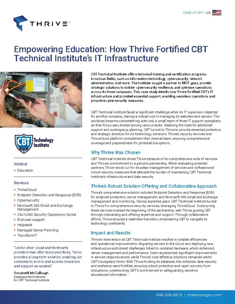 CBT Technical Institute case study — document cover