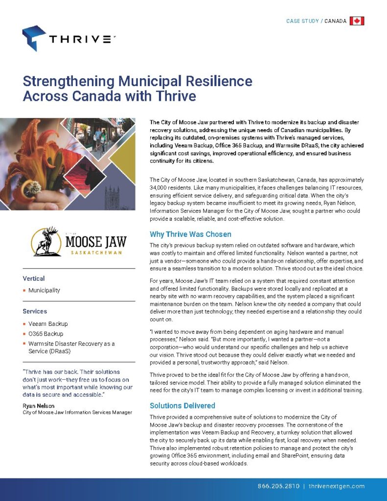 City of Moose Jaw case study — document cover