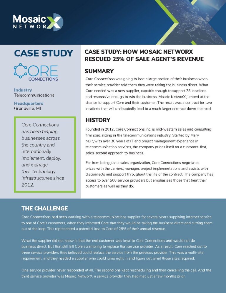 Core Connections Inc. case study — document cover