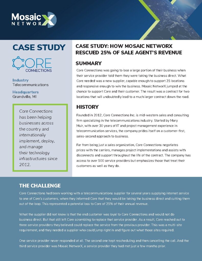Core Connections Inc. case study — document cover