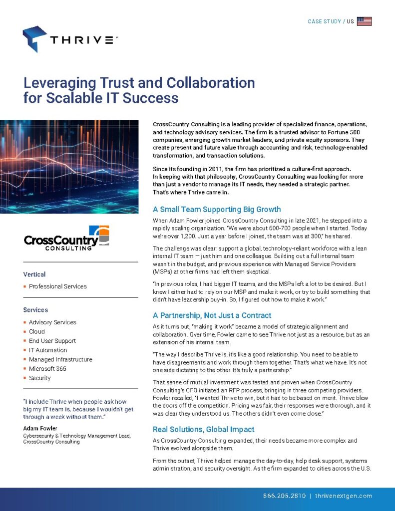 CrossCountry Consulting case study — document cover