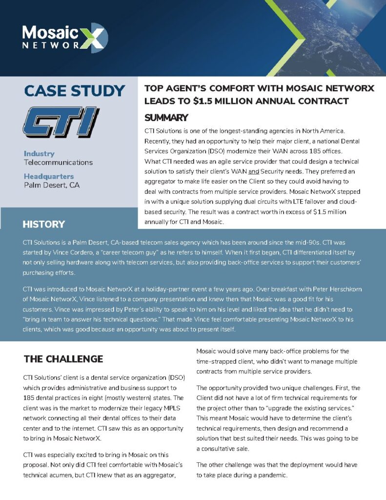 CTI Solutions case study — document cover