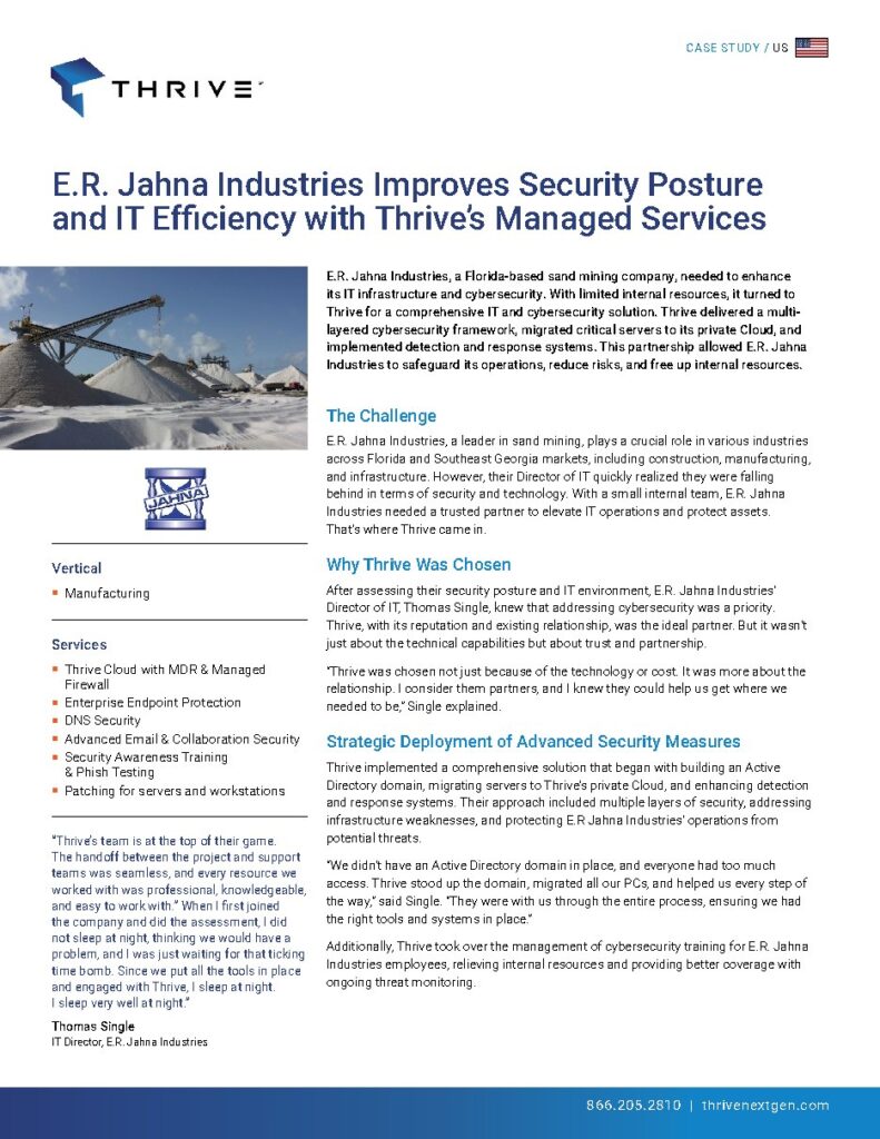 E.R. Jahna Industries case study — document cover