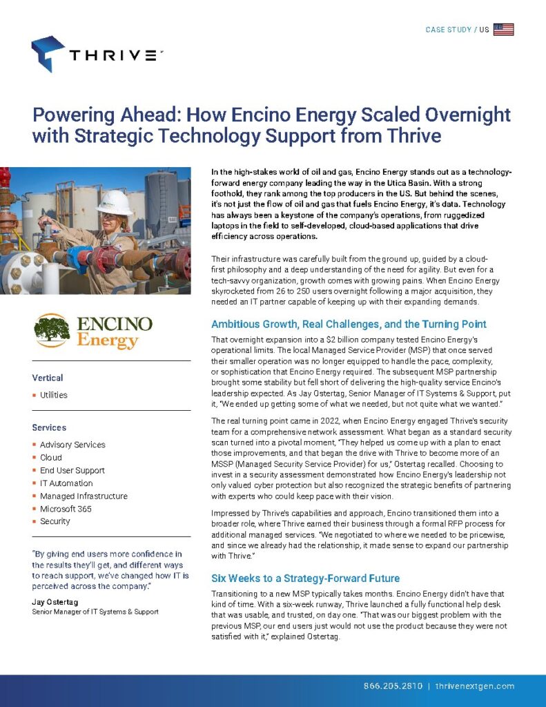 Encino Energy case study — document cover