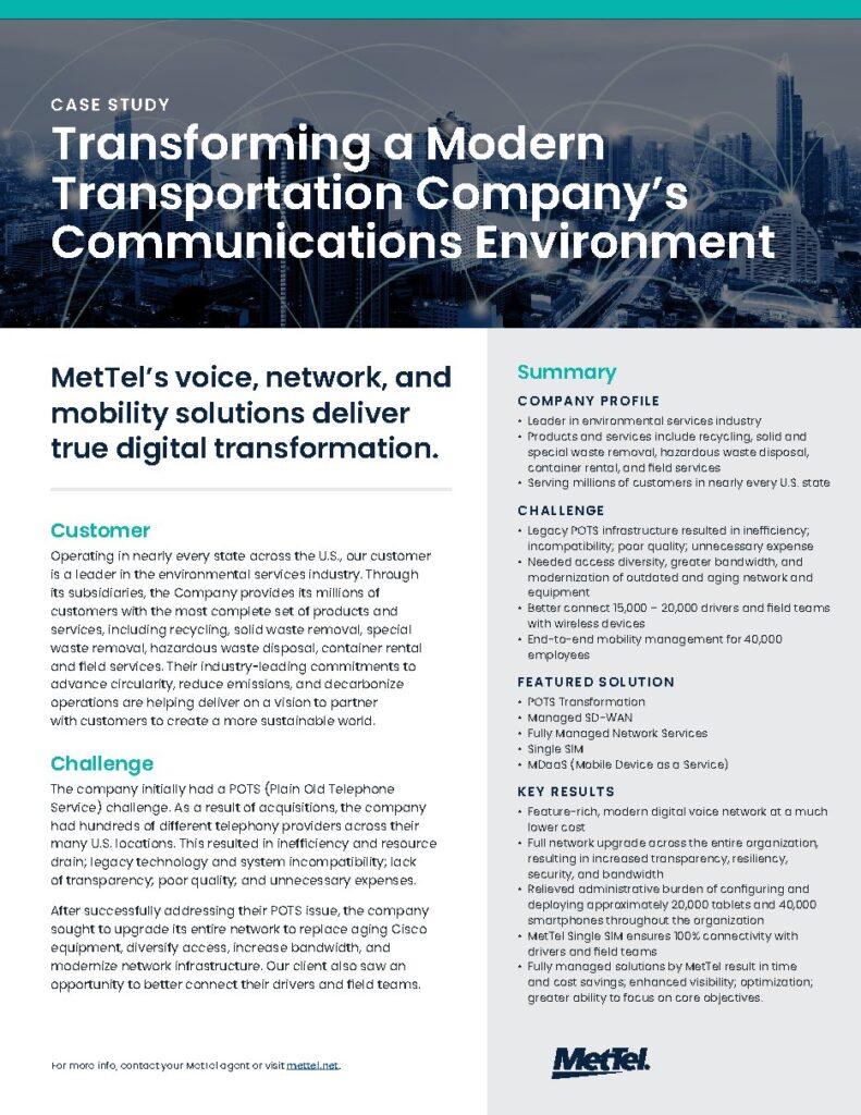 A U.S. environmental services company case study — document cover