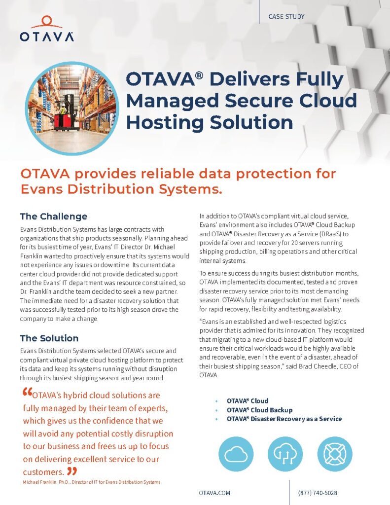Evans Distribution Systems case study — document cover