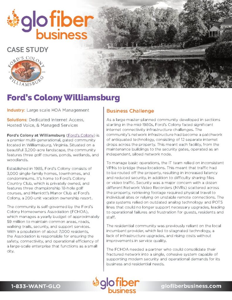 Ford’s Colony Homeowners Association (FCHOA) case study — document cover