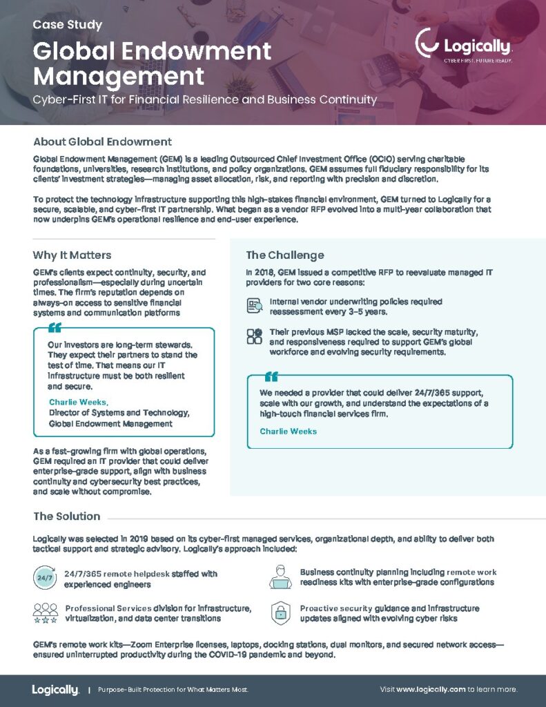 Global Endowment Management (GEM) case study — document cover