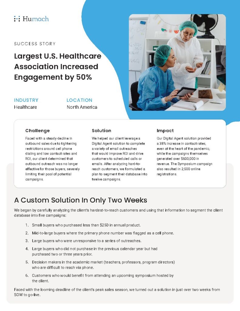 Largest U.S. professional healthcare association (name withheld) case study — document cover