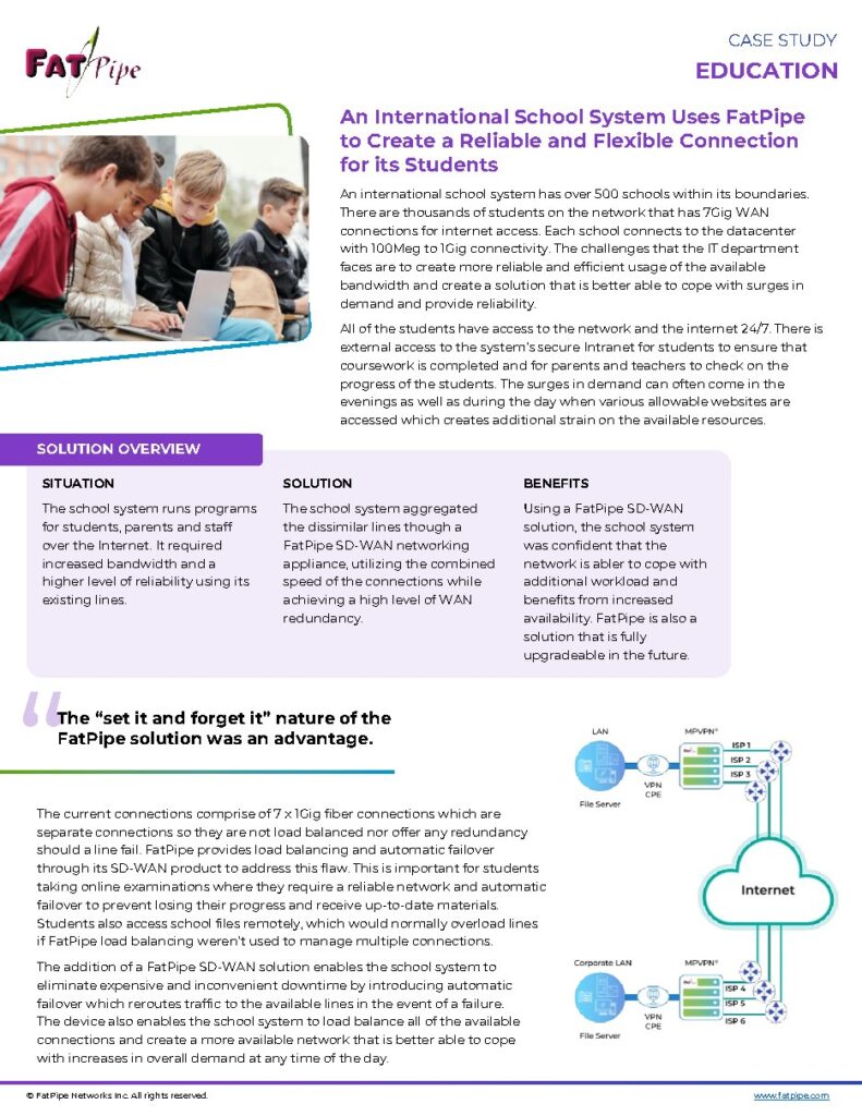 An international school system case study — document cover