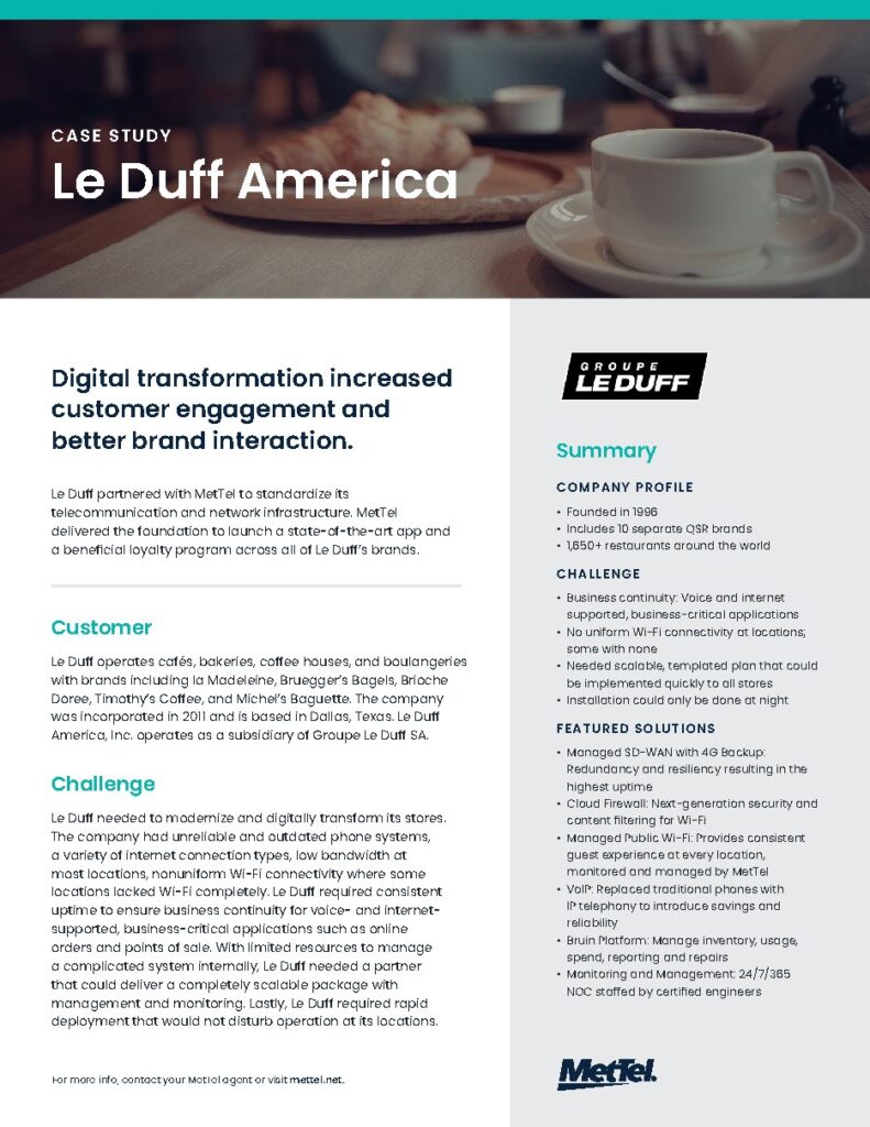 Le Duff America case study — document cover