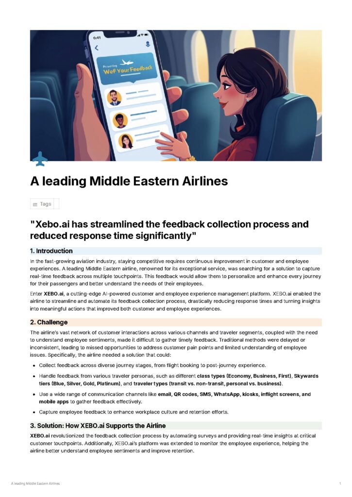 A leading Middle Eastern airline case study — document cover