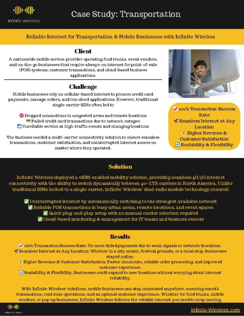 A nationwide mobile service provider for food trucks and event vendors case study — document cover