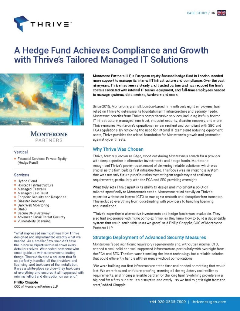Monterone Partners LLP case study — document cover