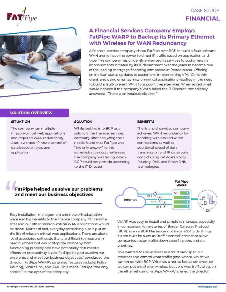 A Rhode Island mortgage financing company case study — document cover