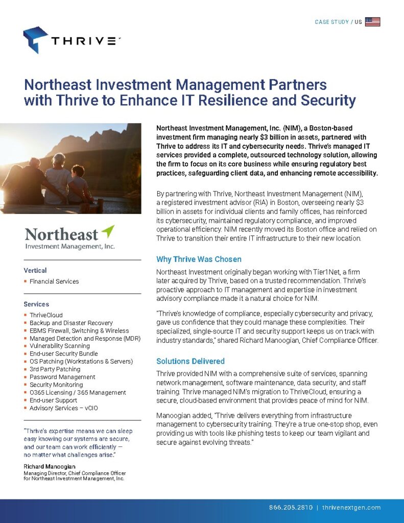 Northeast Investment Management, Inc. (NIM) case study — document cover