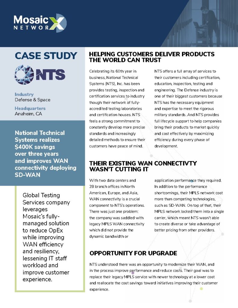 National Technical Systems (NTS), Inc. case study — document cover