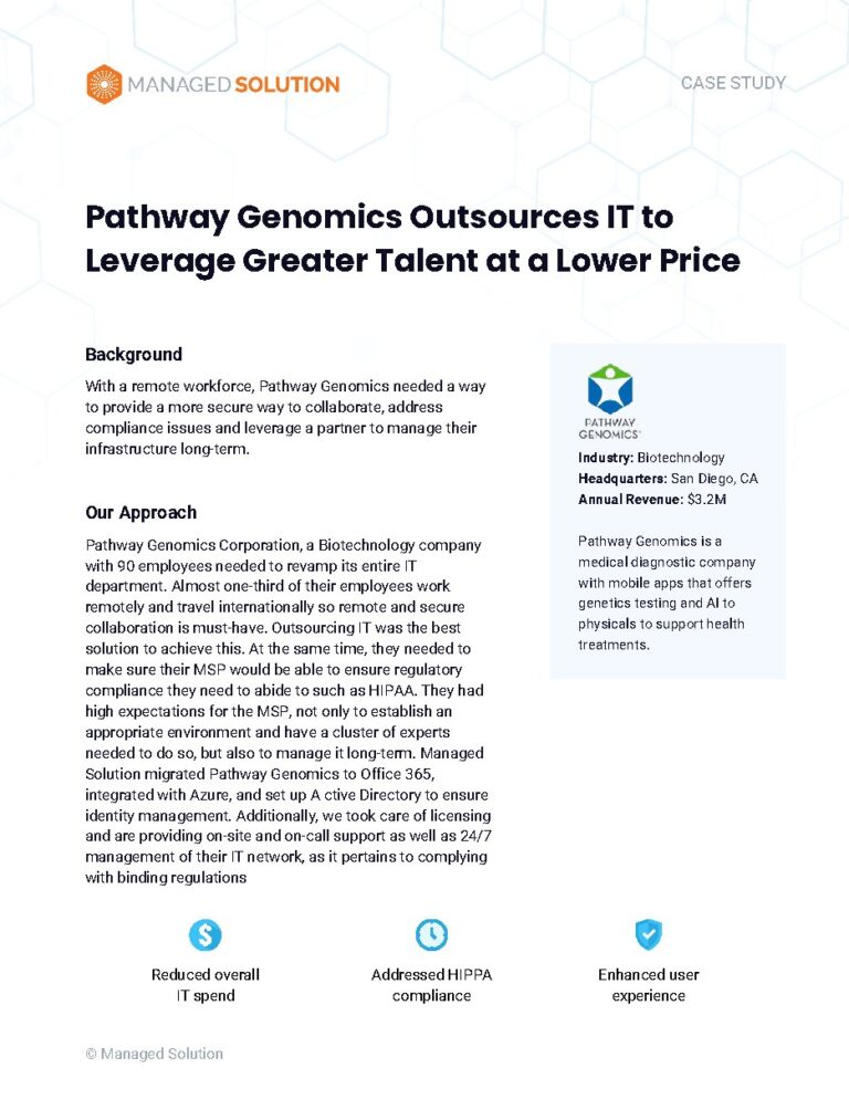 Pathway Genomics Corporation case study — document cover