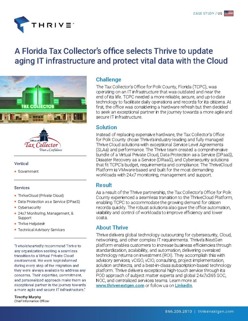 Tax Collector's Office for Polk County, Florida (TCPC) case study — document cover