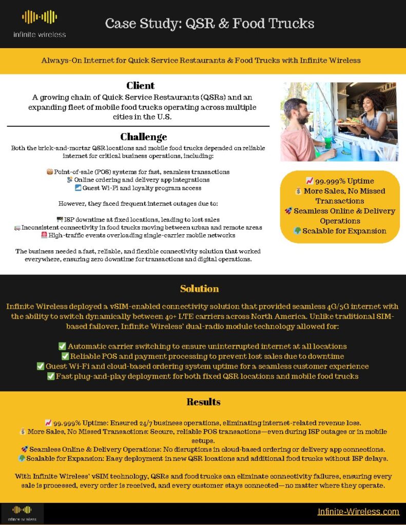 A growing quick service restaurant chain and food truck fleet case study — document cover