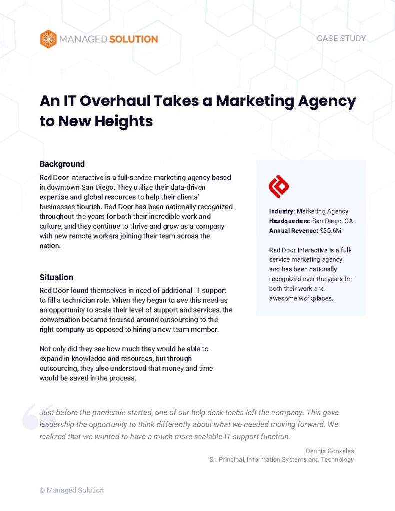 Red Door Interactive case study — document cover