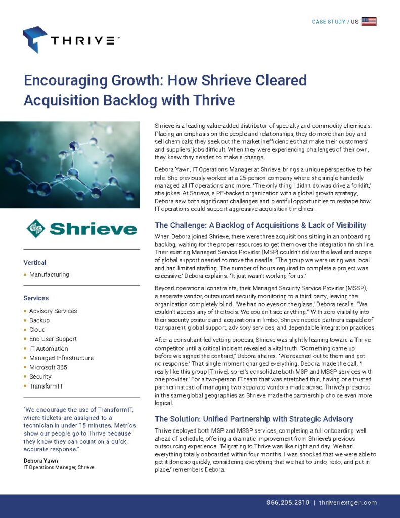 Shrieve case study — document cover