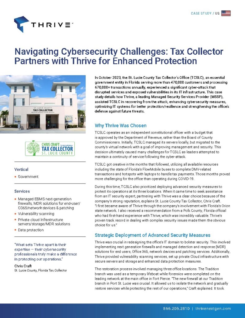 St. Lucie County Tax Collector's Office (TCSLC) case study — document cover