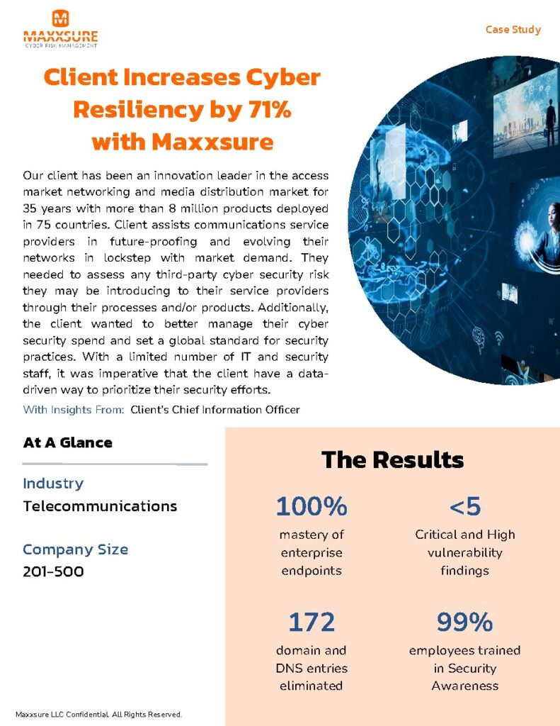 A telecommunications access networking vendor (anonymised) case study — document cover