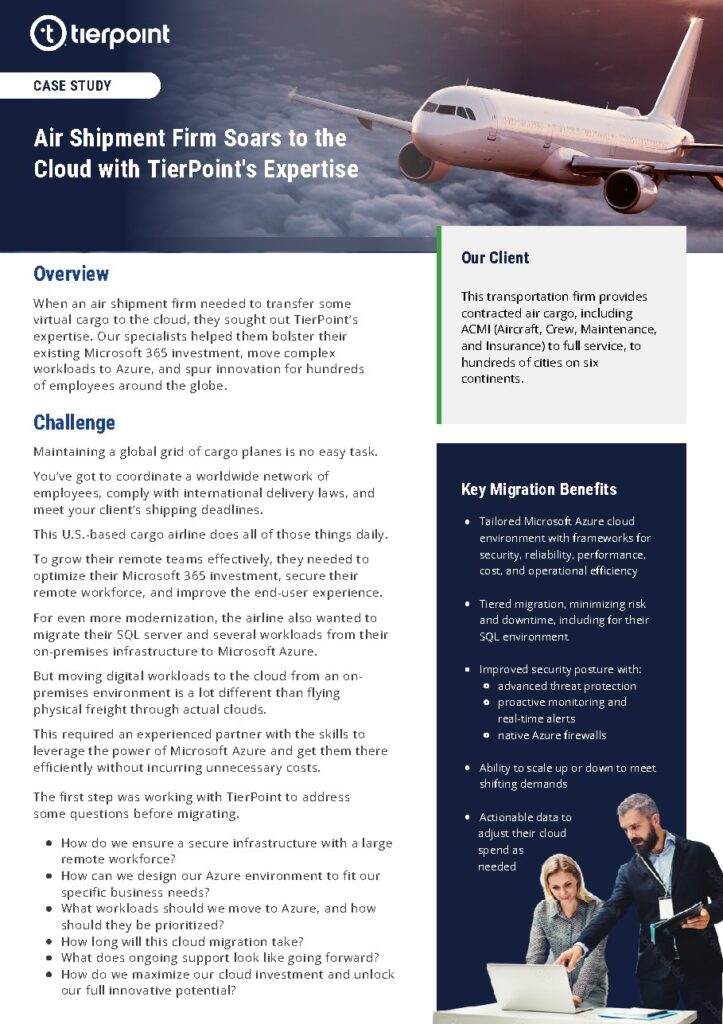 A U.S.-based cargo airline case study — document cover
