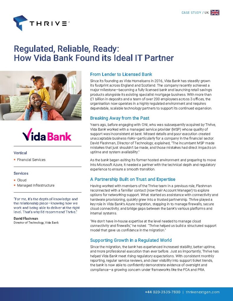 Vida Bank case study — document cover