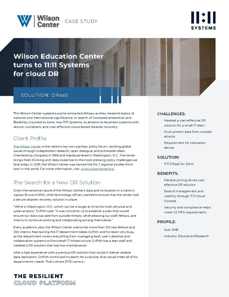 The Wilson Center case study — document cover